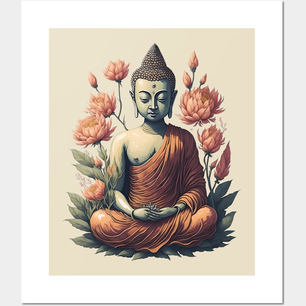 Floral Buddha 7 Wall Art by taoteching